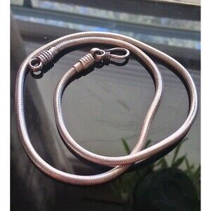 Sterling silver heavy snake chain necklace, Vintage, Unisex 18" App. 5 mm